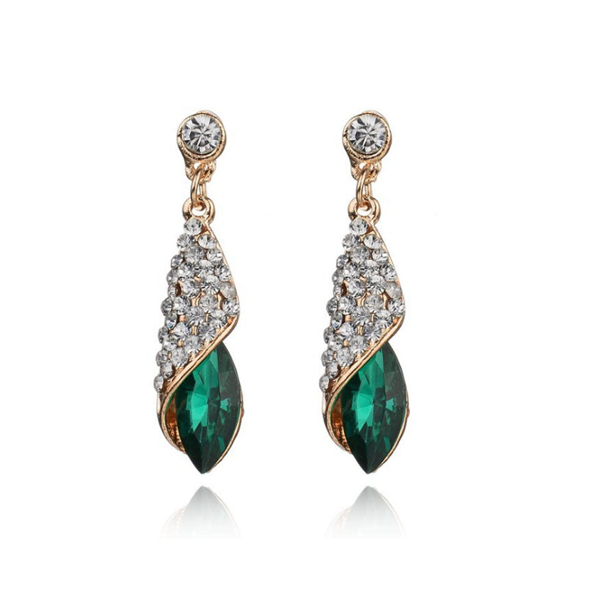 Sweet Water Droplets Earrings In Alloy With Rhinestones, Featuring 304 Stainless Steel Ear Pins In Red