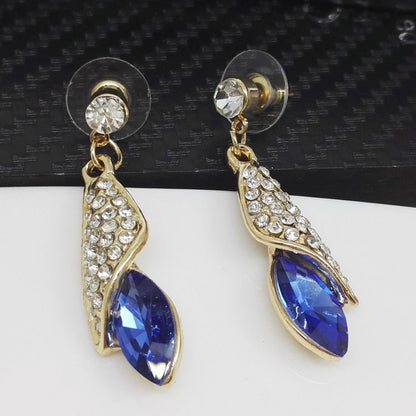 Sweet Water Droplets Earrings In Alloy With Rhinestones, Featuring 304 Stainless Steel Ear Pins In Red