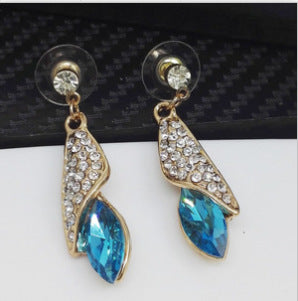 Sweet Water Droplets Earrings In Alloy With Rhinestones, Featuring 304 Stainless Steel Ear Pins In Red