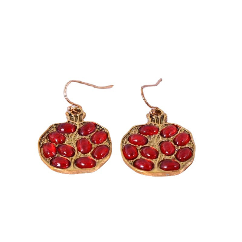 Gold Fruit Earrings For Women Featuring Electroplated Alloy Design