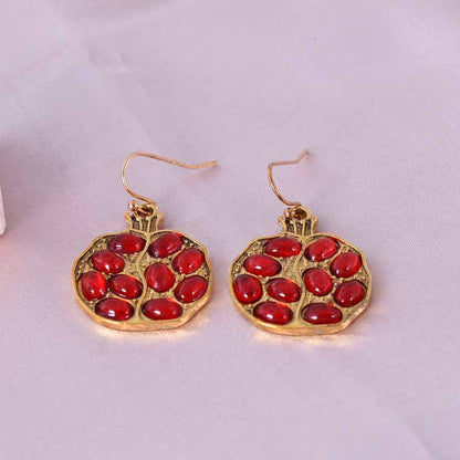 Gold Fruit Earrings For Women Featuring Electroplated Alloy Design