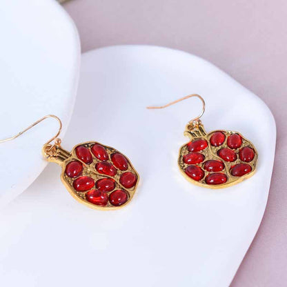Gold Fruit Earrings For Women Featuring Electroplated Alloy Design