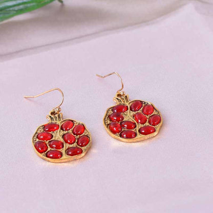 Gold Fruit Earrings For Women Featuring Electroplated Alloy Design