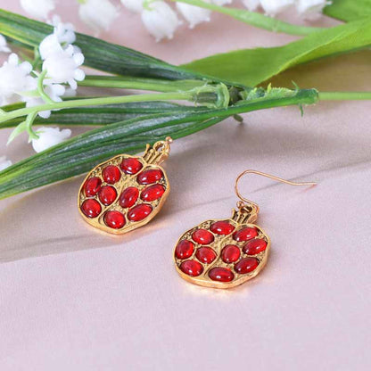 Gold Fruit Earrings For Women Featuring Electroplated Alloy Design