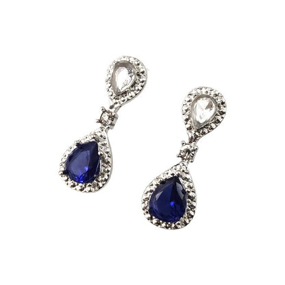 Exaggerated Water Droplets Earrings In Alloy With Zircon Inlay, Electroplated Finish, 304 Stainless Steel Posts, And Bezel Setting