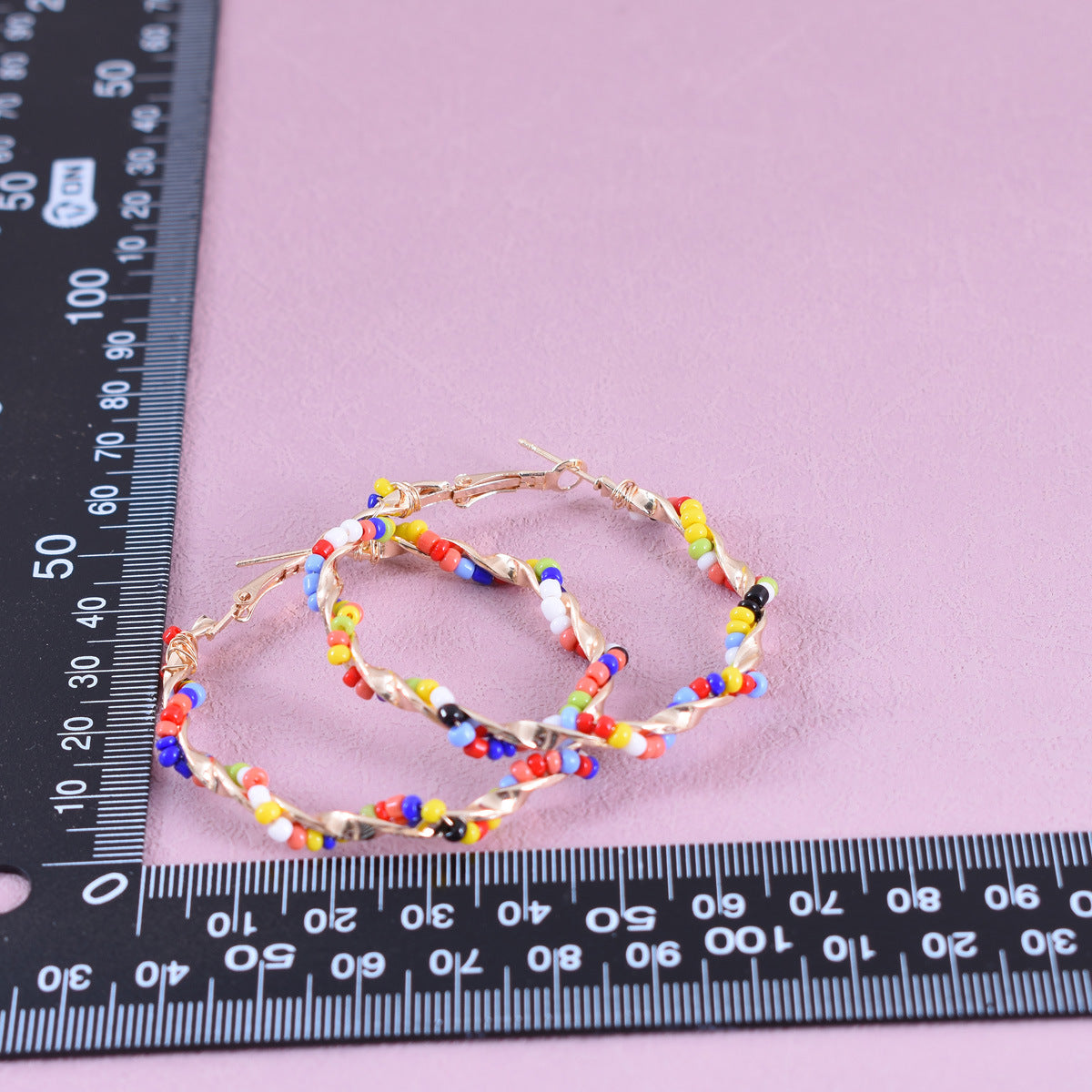 Bohemian Alloy Earrings With Seed Bead Inlay, Electroplated Finish And 304 Stainless Steel Ear Pins