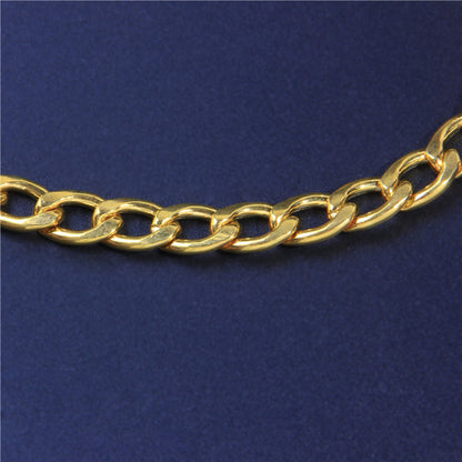Geometric Gold Punk Necklace In Titanium Steel With Electroplated Finish And Alloy Pendant, Featuring Snake Chain