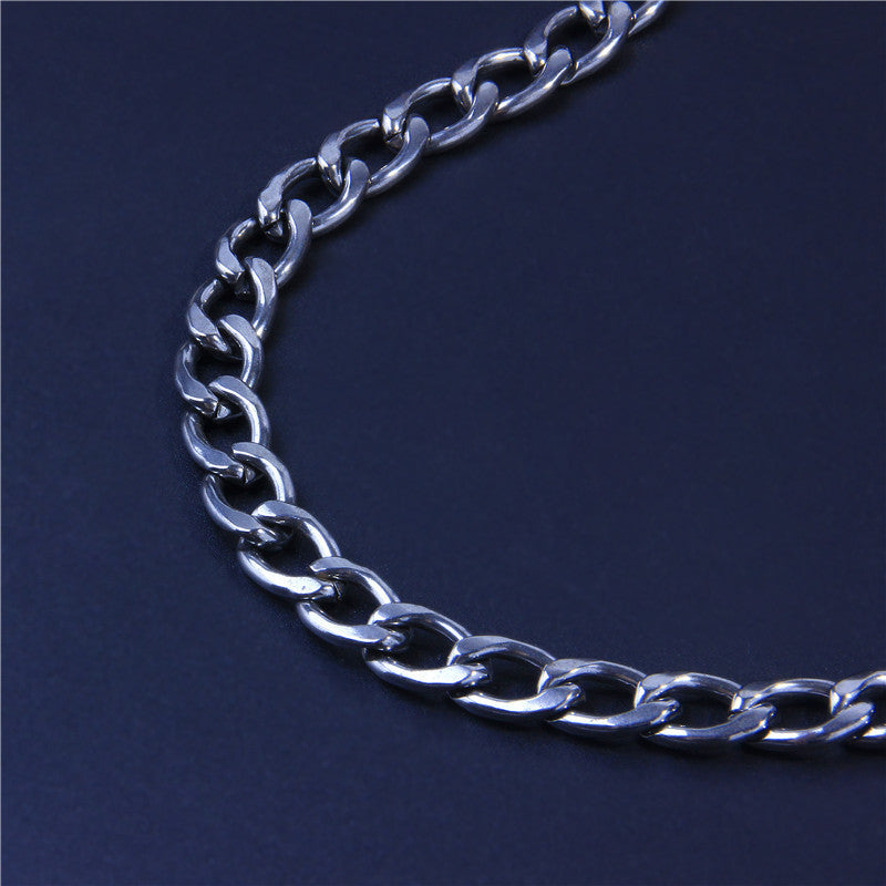 Geometric Gold Punk Necklace In Titanium Steel With Electroplated Finish And Alloy Pendant, Featuring Snake Chain