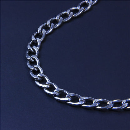 Geometric Gold Punk Necklace In Titanium Steel With Electroplated Finish And Alloy Pendant, Featuring Snake Chain