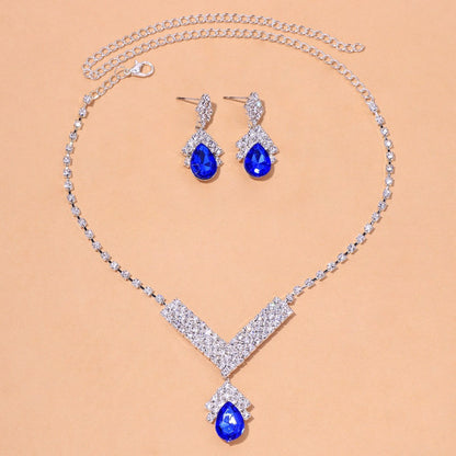 Simple Style Women’s Necklace Featuring Water Droplets Pattern With Electroplated Rhinestones