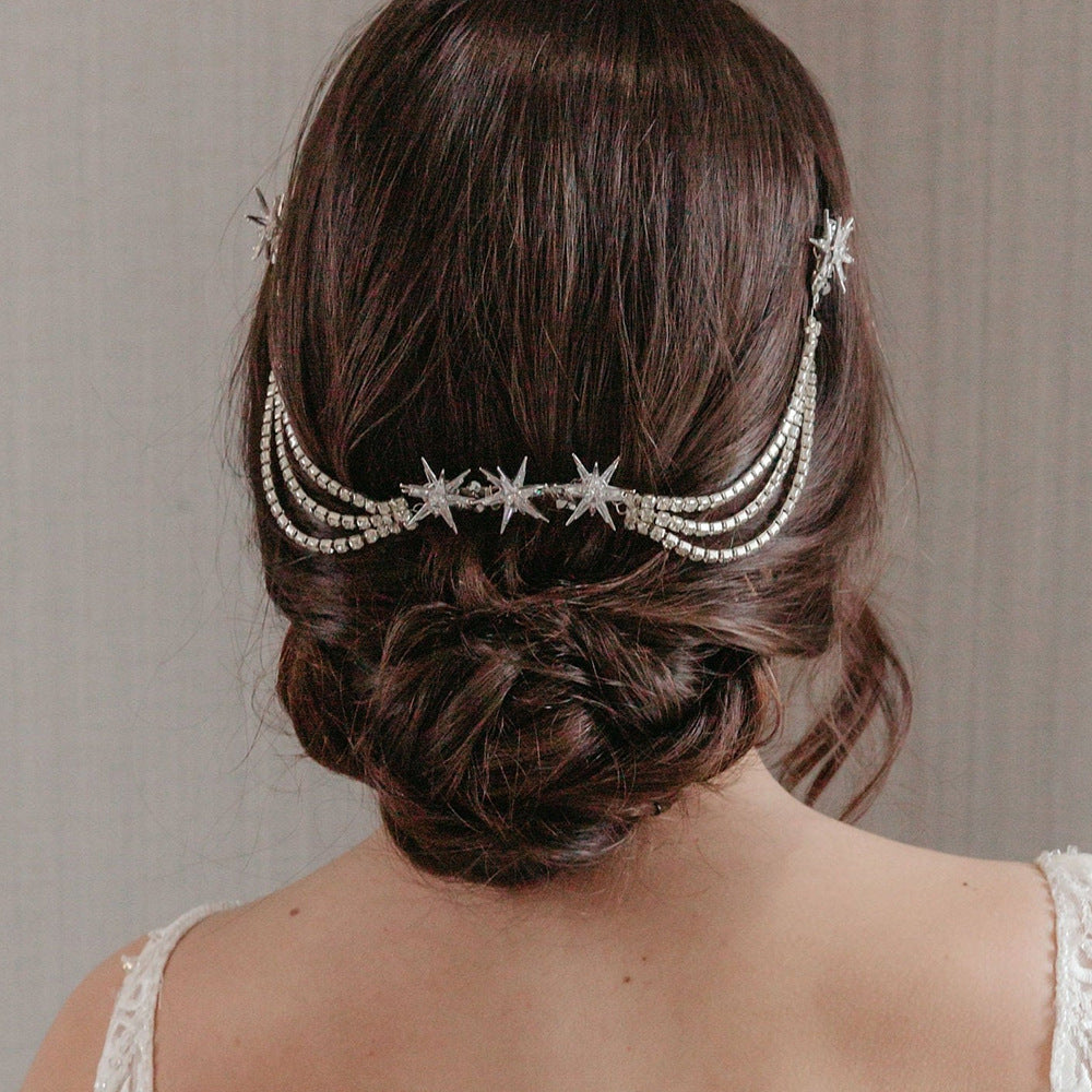 Hexagram Rhinestones Hair Comb For Women In Wedding Style, Perfect For Wedding Season Accessories