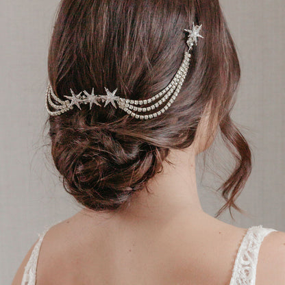 Hexagram Rhinestones Hair Comb For Women In Wedding Style, Perfect For Wedding Season Accessories