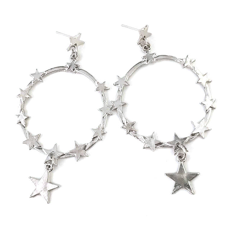 Exaggerated Pentagram Earrings In Alloy Featuring 304 Stainless Steel Ear Pins For Durable Comfort