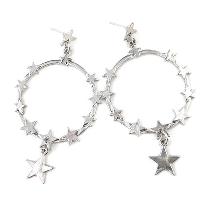 Exaggerated Pentagram Earrings In Alloy Featuring 304 Stainless Steel Ear Pins For Durable Comfort