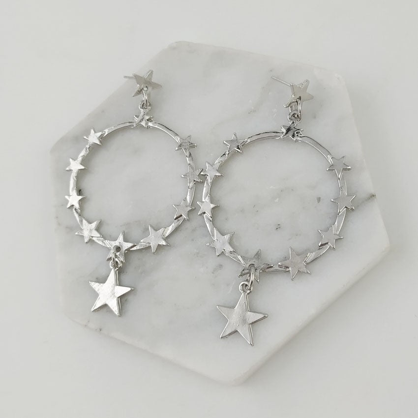 Exaggerated Pentagram Earrings In Alloy Featuring 304 Stainless Steel Ear Pins For Durable Comfort