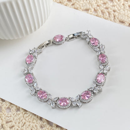 Sweet Paisley Waterproof Non Tarnish Bracelets In Real Gold Plated Brass With Zircon Inlay And Italian Charm & Links Chain