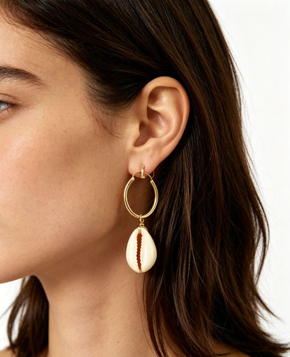 Simple Style Alloy Earrings With Shell Inlay, Electroplated Finish, Featuring 304 Stainless Steel Ear Pins