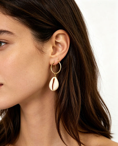 Simple Style Alloy Earrings With Shell Inlay, Electroplated Finish, Featuring 304 Stainless Steel Ear Pins