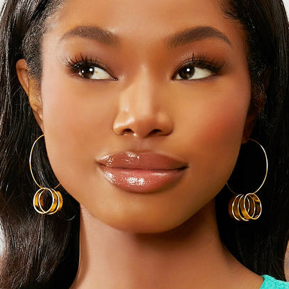 Retro Circle Earrings For Women In Alloy Featuring 304 Stainless Steel Ear Pins