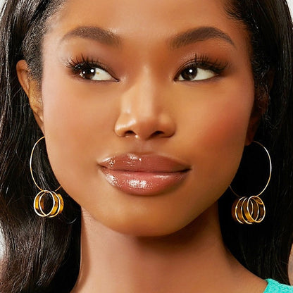 Retro Circle Earrings For Women In Alloy Featuring 304 Stainless Steel Ear Pins