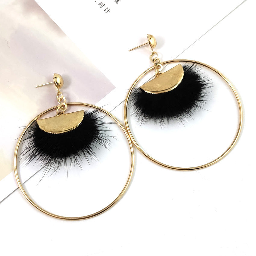 Sector Earrings In Gold Alloy With Electroplated Finish, 304 Stainless Steel Ear Pins, Featuring Tassel Design