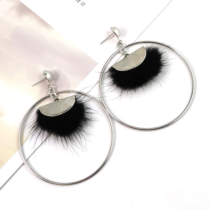 Sector Earrings In Gold Alloy With Electroplated Finish, 304 Stainless Steel Ear Pins, Featuring Tassel Design