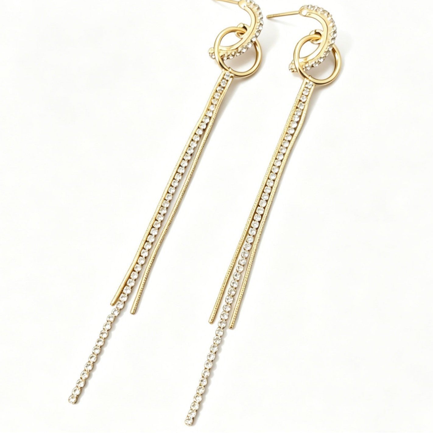 Exaggerated Tassel Earrings In Alloy With Electroplated Finish And 304 Stainless Steel Ear Pins