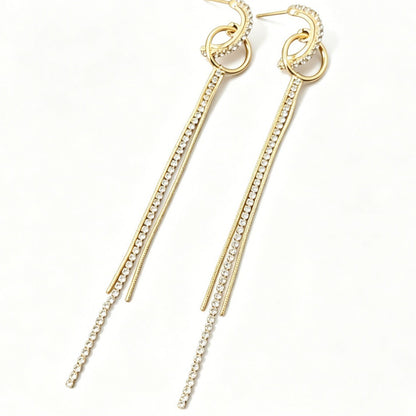 Exaggerated Tassel Earrings In Alloy With Electroplated Finish And 304 Stainless Steel Ear Pins