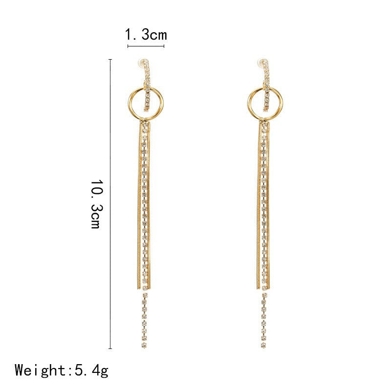 Exaggerated Tassel Earrings In Alloy With Electroplated Finish And 304 Stainless Steel Ear Pins
