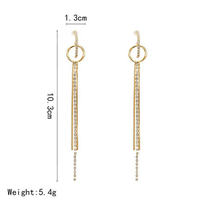 Exaggerated Tassel Earrings In Alloy With Electroplated Finish And 304 Stainless Steel Ear Pins