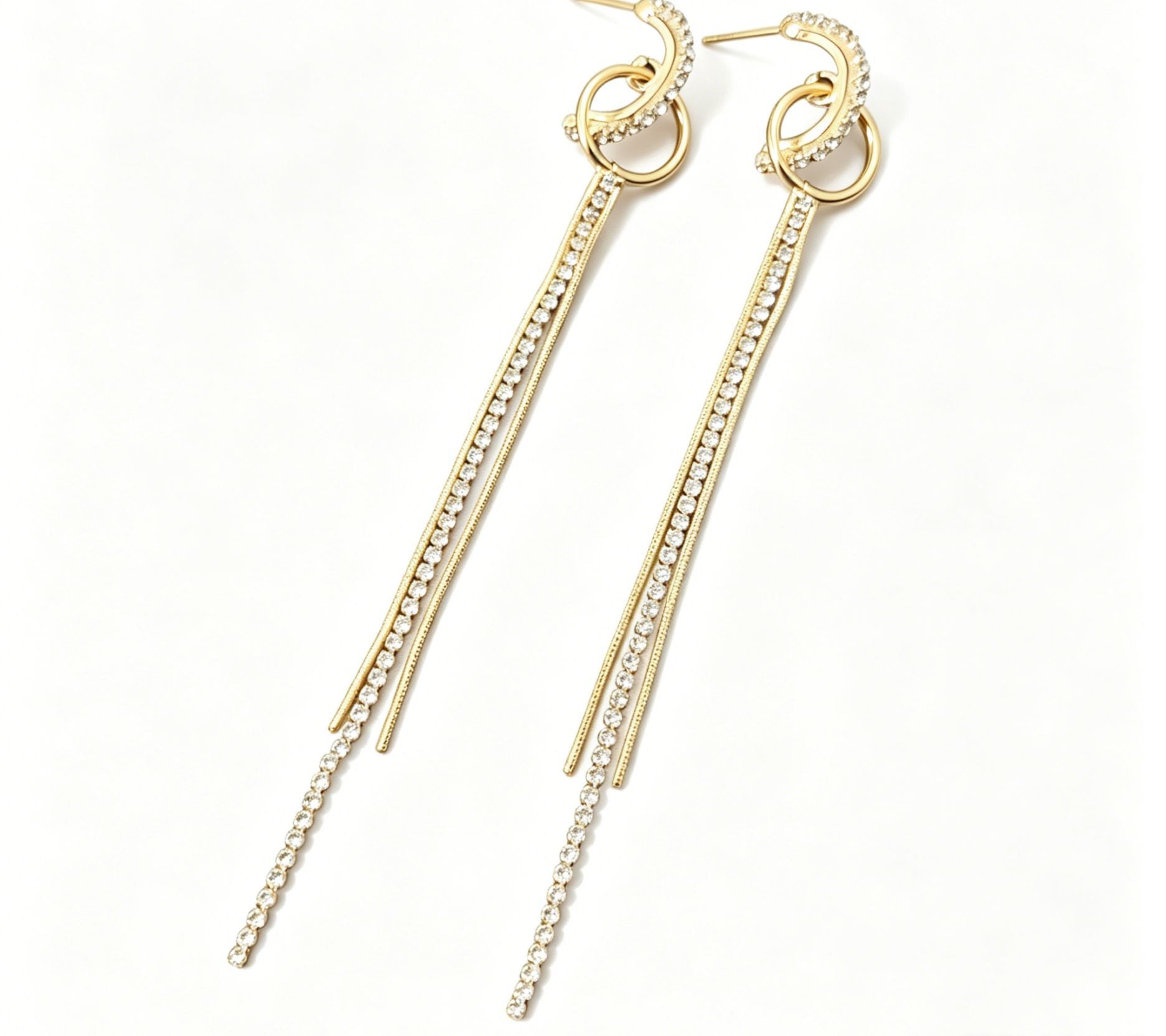 Exaggerated Tassel Earrings In Alloy With Electroplated Finish And 304 Stainless Steel Ear Pins