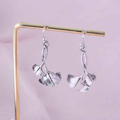 Bohemian Ginkgo Leaf Earrings In Alloy With Electroplated Finish And 304 Stainless Steel Ear Pins