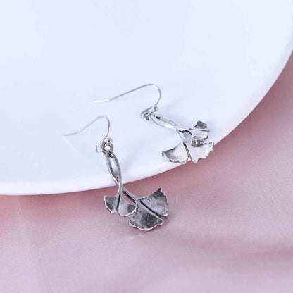 Bohemian Ginkgo Leaf Earrings In Alloy With Electroplated Finish And 304 Stainless Steel Ear Pins