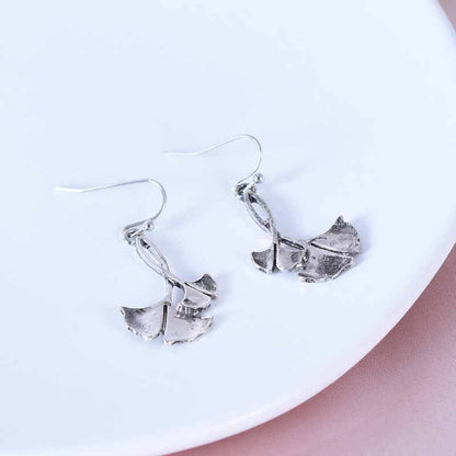 Bohemian Ginkgo Leaf Earrings In Alloy With Electroplated Finish And 304 Stainless Steel Ear Pins