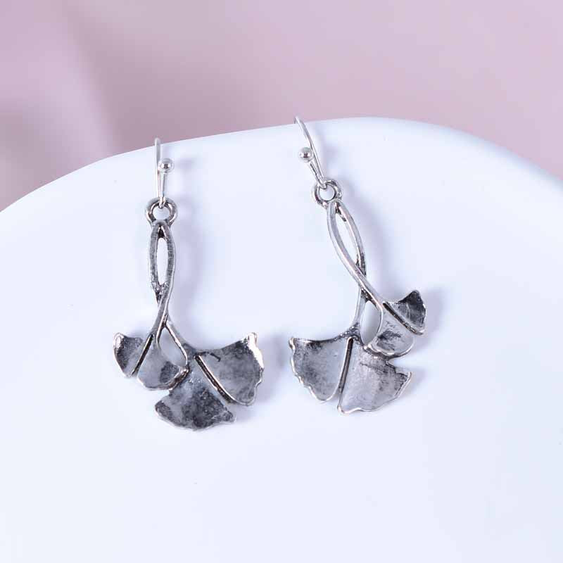 Bohemian Ginkgo Leaf Earrings In Alloy With Electroplated Finish And 304 Stainless Steel Ear Pins