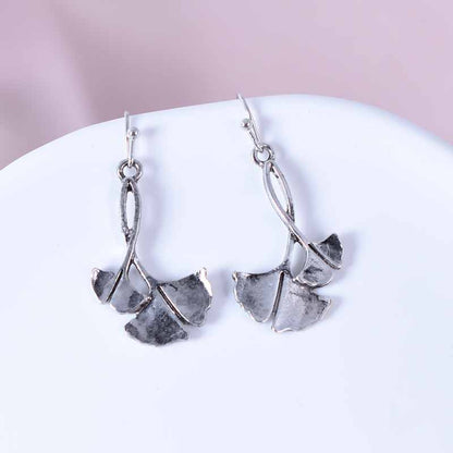 Bohemian Ginkgo Leaf Earrings In Alloy With Electroplated Finish And 304 Stainless Steel Ear Pins