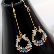 Mixed Color Rhinestone Earrings