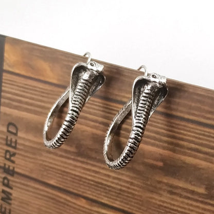 Retro Unisex Snake Earrings In Alloy With Silver Plated Electroplated Finish And 304 Stainless Steel Ear Pins