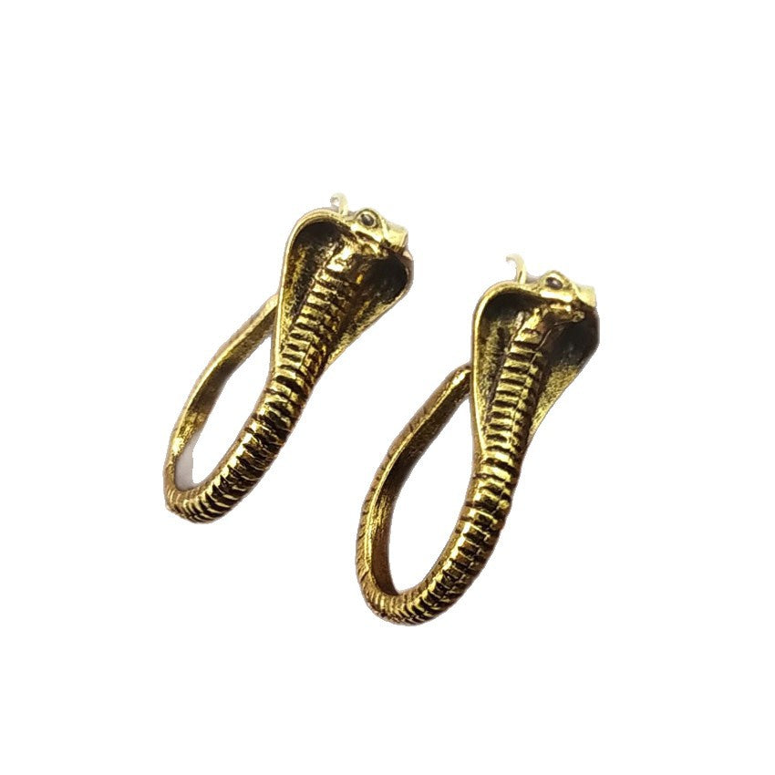 Retro Unisex Snake Earrings In Alloy With Silver Plated Electroplated Finish And 304 Stainless Steel Ear Pins