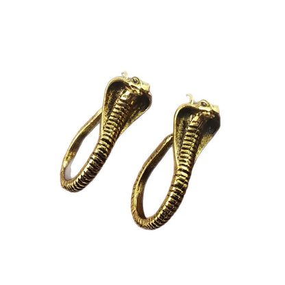 Retro Unisex Snake Earrings In Alloy With Silver Plated Electroplated Finish And 304 Stainless Steel Ear Pins