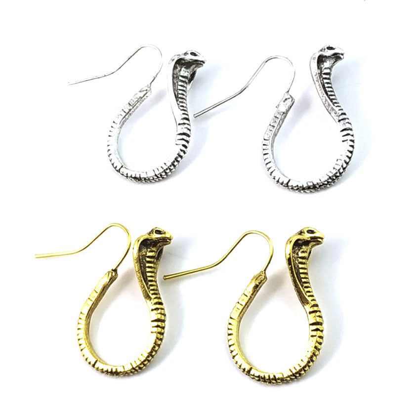 Retro Unisex Snake Earrings In Alloy With Silver Plated Electroplated Finish And 304 Stainless Steel Ear Pins