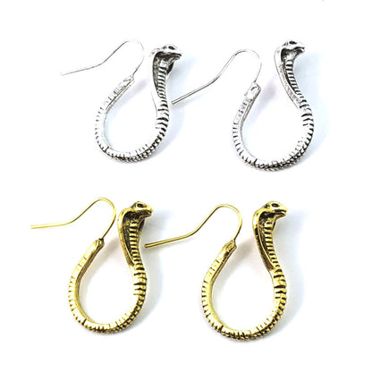 Retro Unisex Snake Earrings In Alloy With Silver Plated Electroplated Finish And 304 Stainless Steel Ear Pins