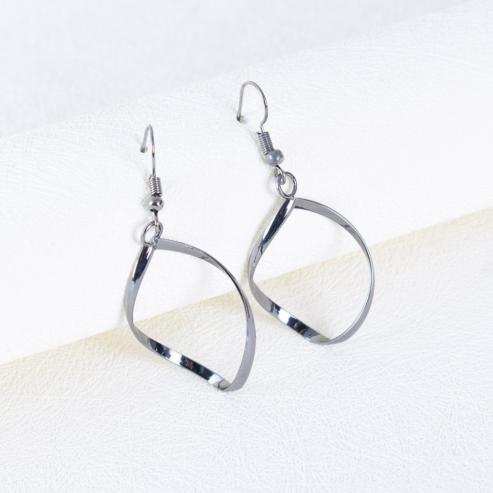 Exaggerated Leaves Earrings In Alloy With Electroplated Finish, 304 Stainless Steel Posts, And Tassel Craft