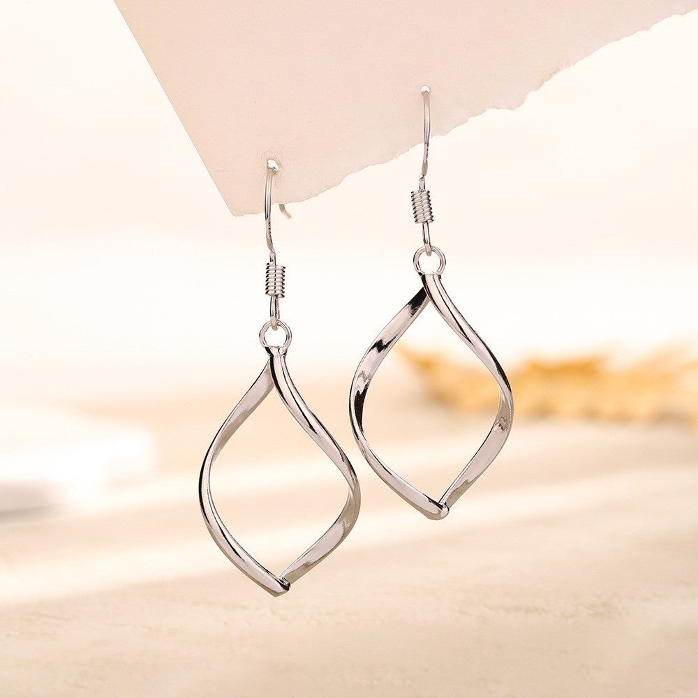 Exaggerated Leaves Earrings In Alloy With Electroplated Finish, 304 Stainless Steel Posts, And Tassel Craft