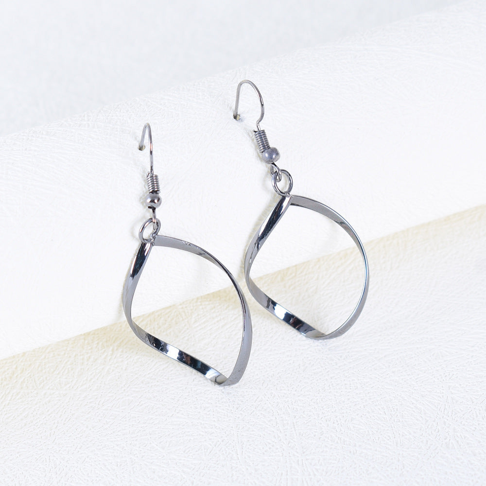 Exaggerated Leaves Earrings In Alloy With Electroplated Finish, 304 Stainless Steel Posts, And Tassel Craft