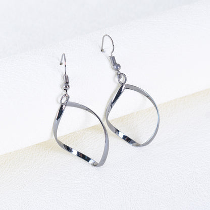 Exaggerated Leaves Earrings In Alloy With Electroplated Finish, 304 Stainless Steel Posts, And Tassel Craft