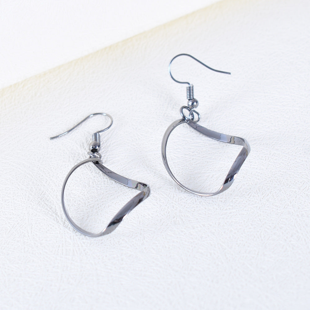 Exaggerated Leaves Earrings In Alloy With Electroplated Finish, 304 Stainless Steel Posts, And Tassel Craft