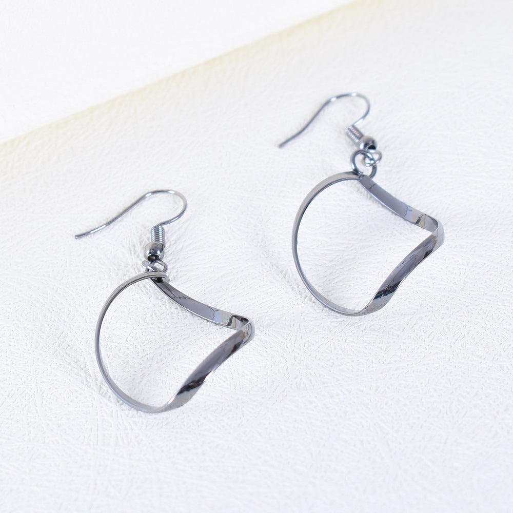 Exaggerated Leaves Earrings In Alloy With Electroplated Finish, 304 Stainless Steel Posts, And Tassel Craft
