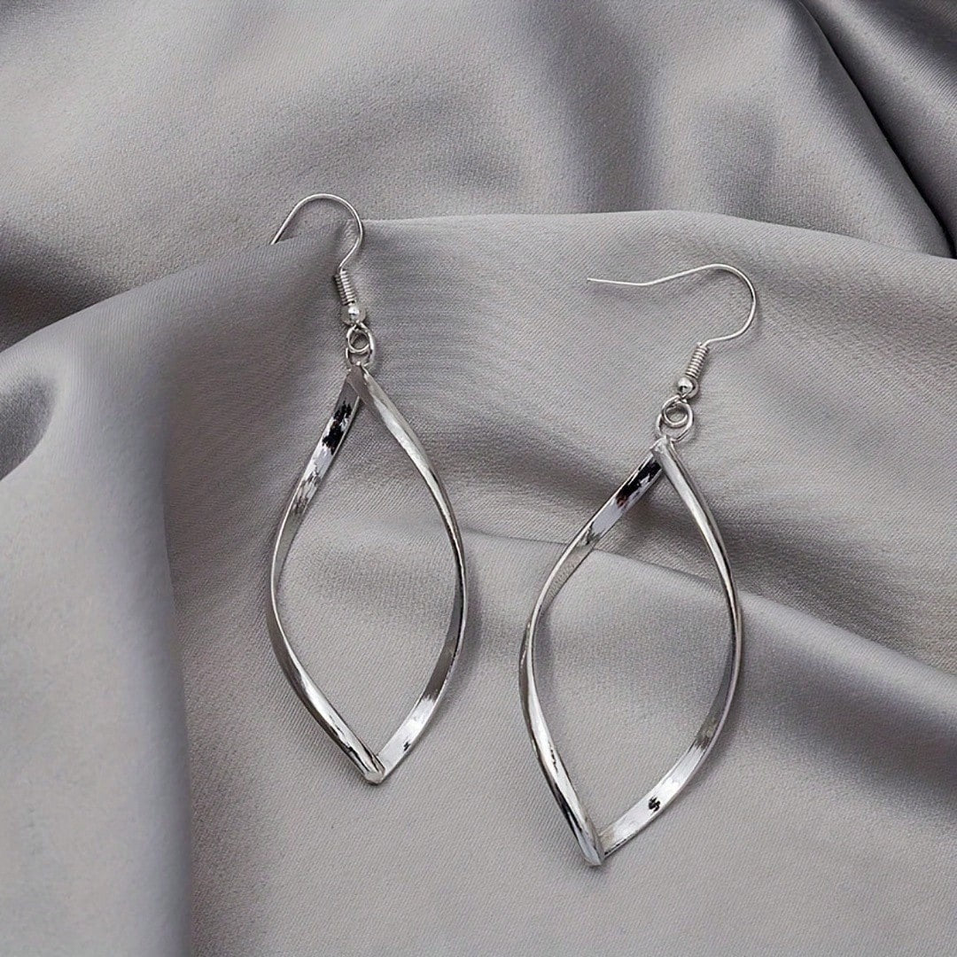 Exaggerated Leaves Earrings In Alloy With Electroplated Finish, 304 Stainless Steel Posts, And Tassel Craft