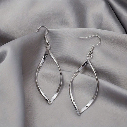 Exaggerated Leaves Earrings In Alloy With Electroplated Finish, 304 Stainless Steel Posts, And Tassel Craft